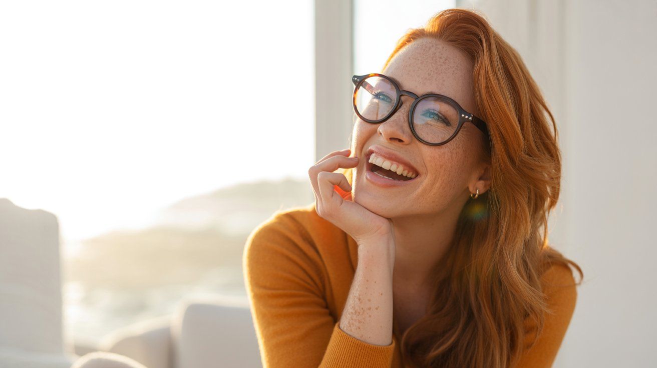 Smiling woman with healthy, natural-looking teeth